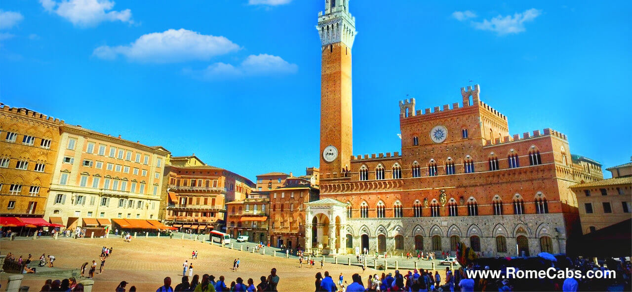 Transfer Rome Florence with visit to Siena and San Gimignano Romecabs