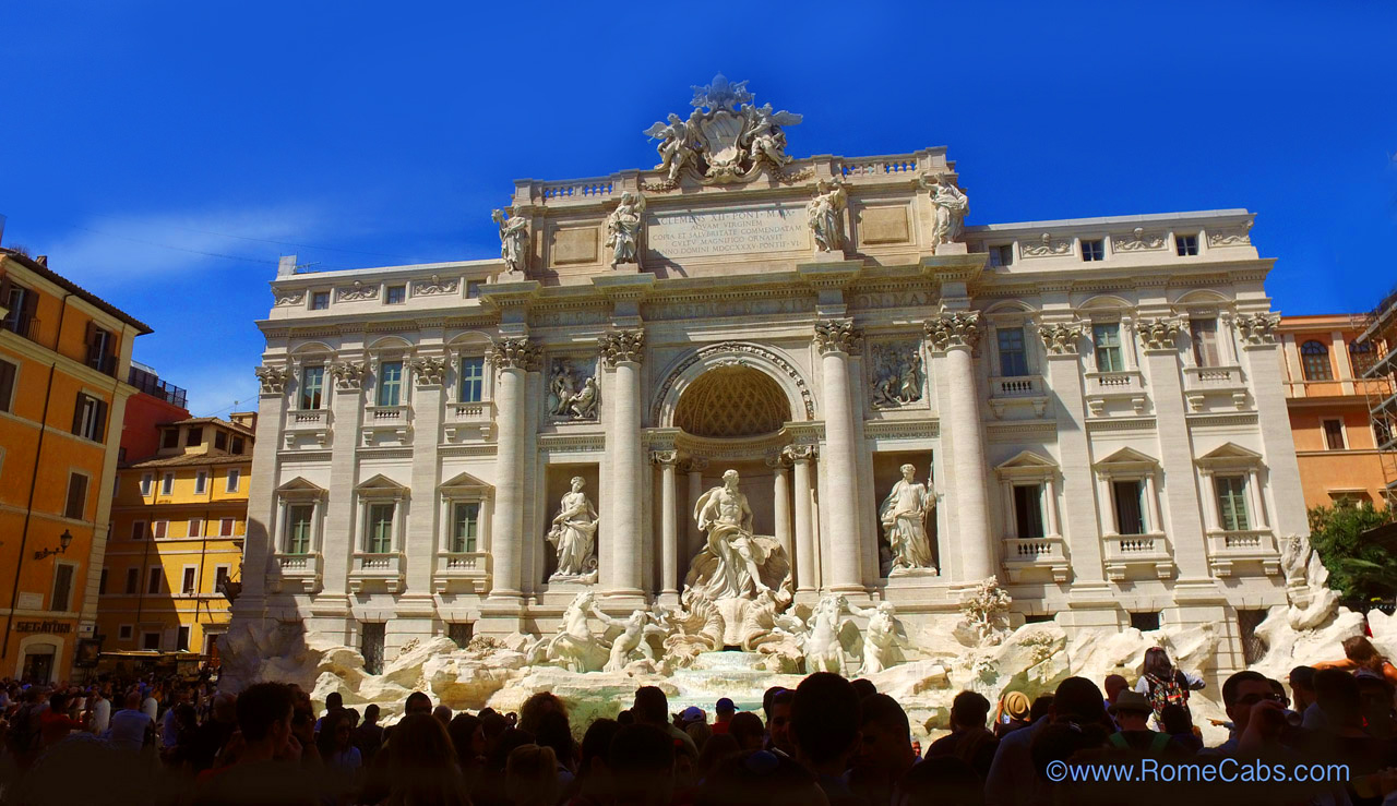 Trevi Fountain Post Cruise Debark Tours from Civitavecchia to Rome private excursions RomeCabs