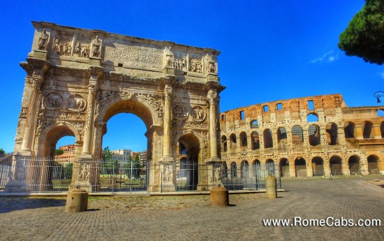 Rome Private Tours with RomeCabs - The Colosseum and Arch of Constantine