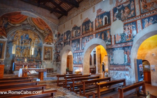 Post Cruise Countryside Tour from Civitavecchia to Rome - Ceri medieval church frescoes