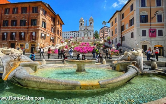 Spanish Steps debark tours from cruise port to Rome