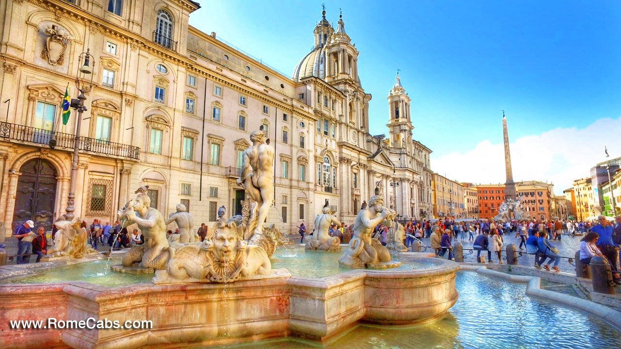 RomeCabs Rome in a day tour Piazza Navona rom Civitavecchai sightseeing Tours by car