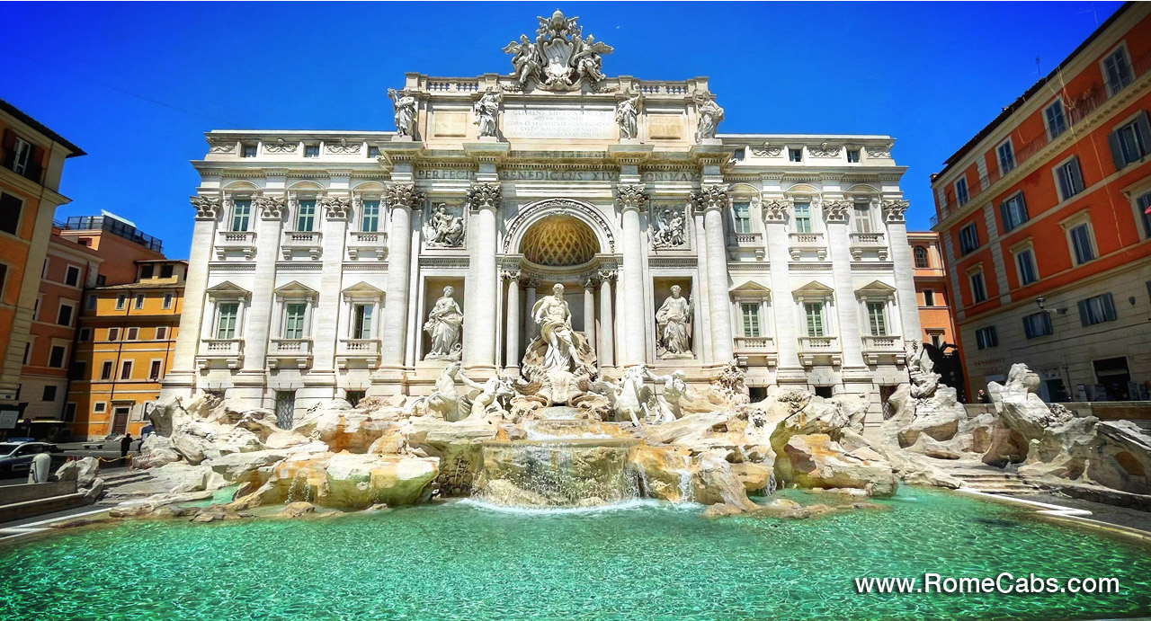 Trevi Fountain Tour of Rome in limo before Embarkation Pre Cruise Tour Rome to Civitavecchia Transfer