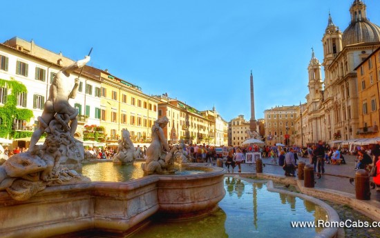 End of cruise tours from Civitavecchia to Rome in limo tour Piazza Navona
