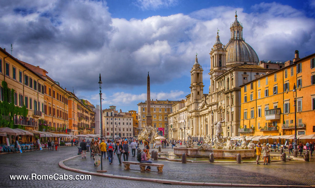 Piazza Navona Rome in a Day on a Sunday Rome in limo tours from Civitavecchia