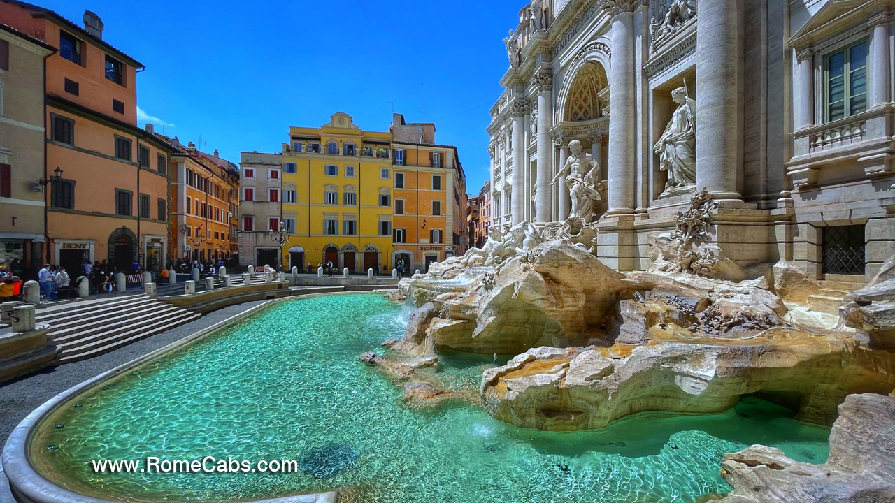 Trevi Fountain Day and Night Tours of Rome in limo RomeCabs Italy private excursions