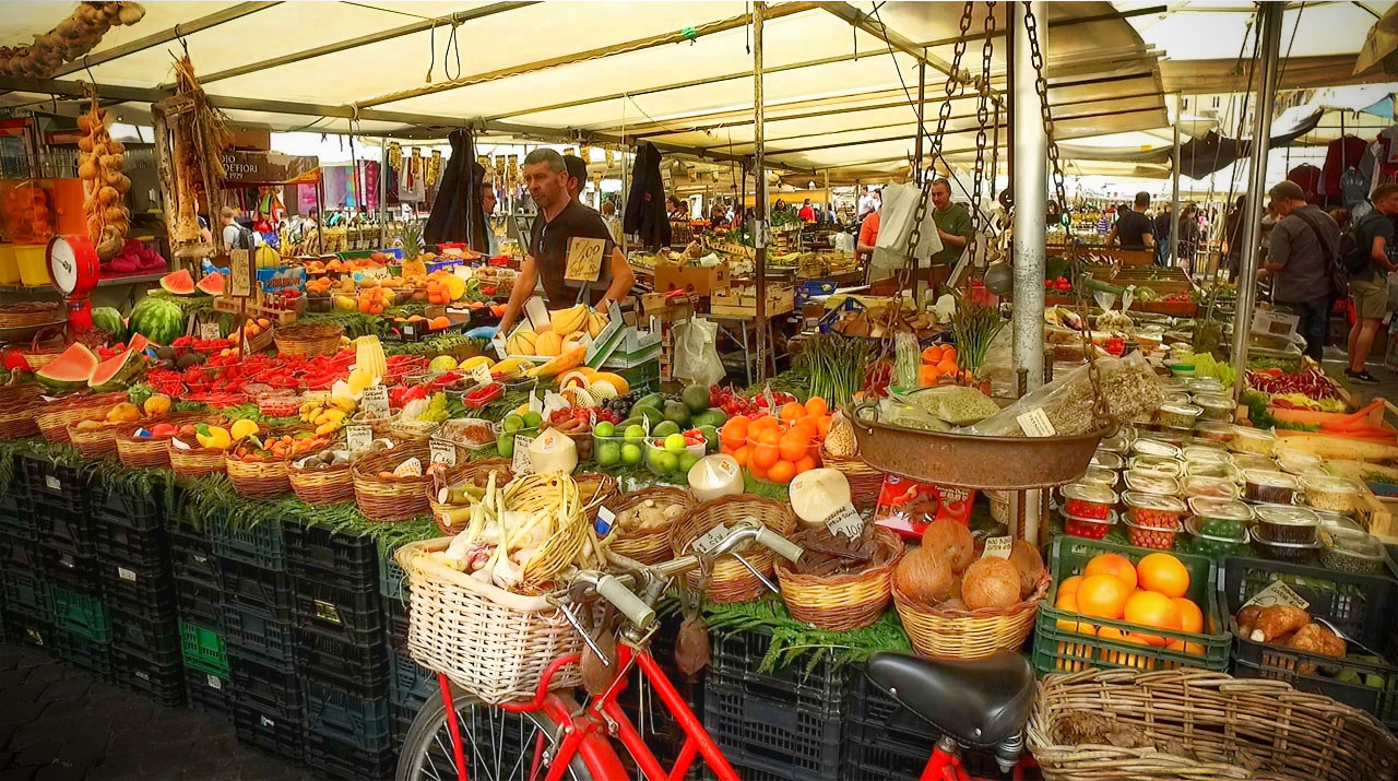 Campo de' Fiori's Daily Open-Air Market best squares in Rome shore excursions from Civitavecchia