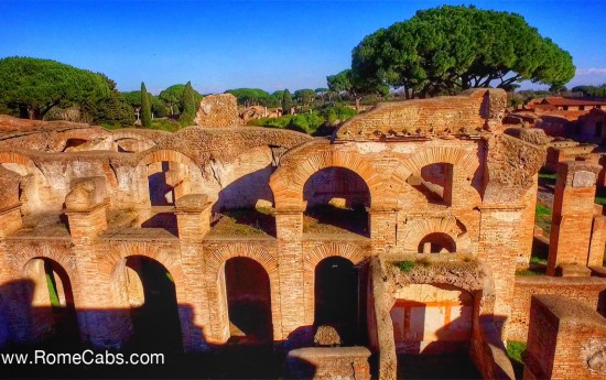 RomeCabs Ostia Antica Pre Cruise Tour with Civitavecchia Transfer - ancient Roman buildings