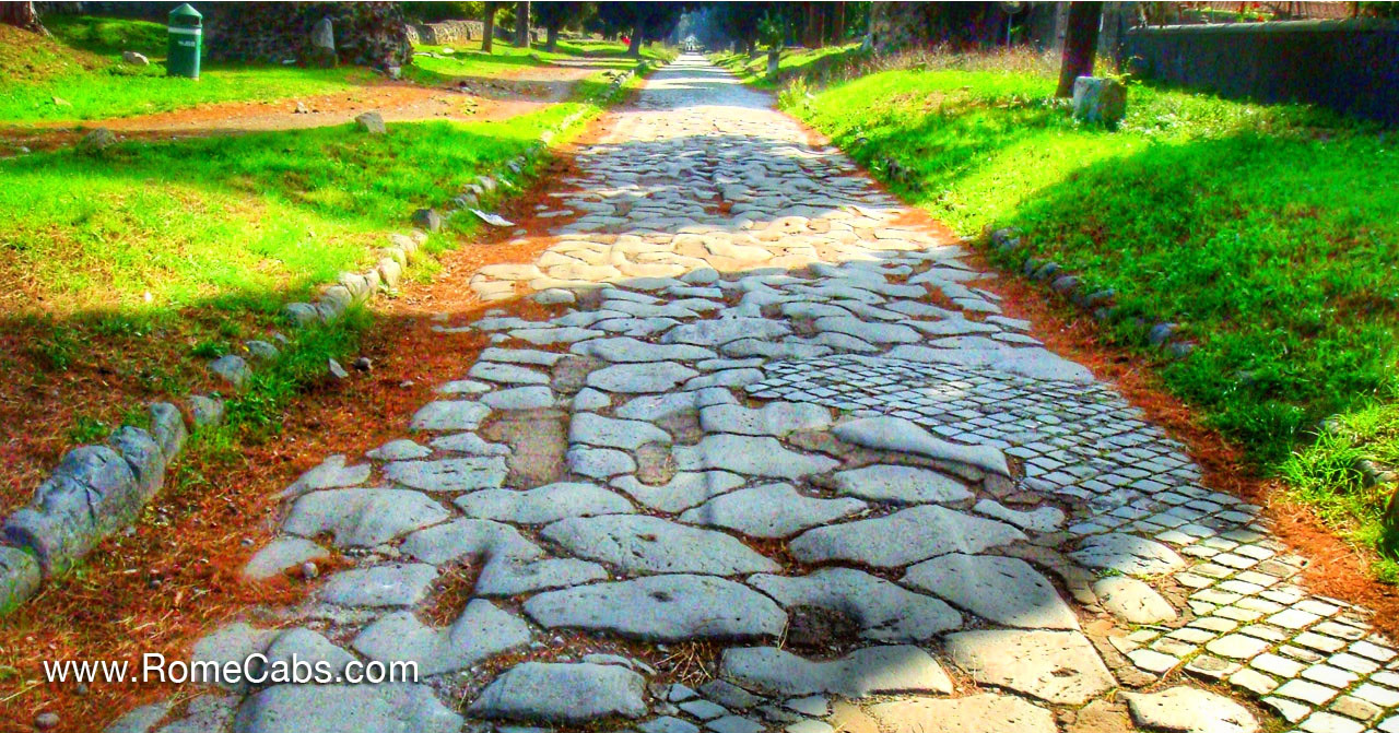 Ancient Appian way 7 Top Ancient Roman Etruscan sites to visit from Rome day tours with RomeCabs