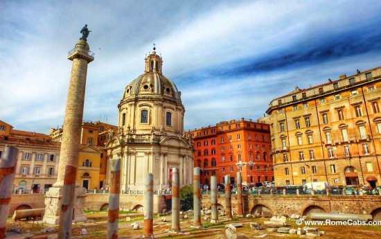 Seven Wonders of Ancient Rome Tour RomeCabs Trajan's Forum Rome tours by car with Driver