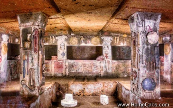 Ostia Antica and Cerveteri - Ancient World Tour - Etruscan Tours Tomb of reliefs