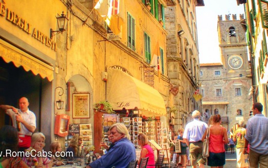 Tuscany tours from Rome to Cortona and Arezzo Tuscany Tour - street cafes