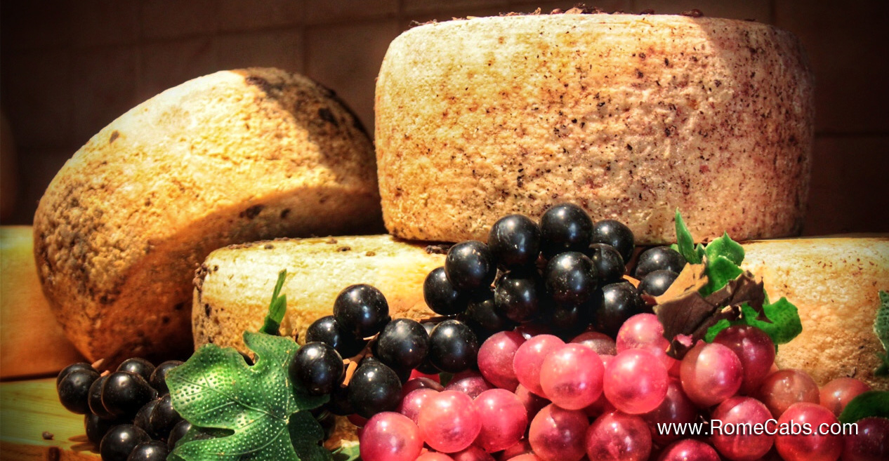 Pecorino di Pienza cheese_Tuscany Tours from Rome in limo RomeCabs
