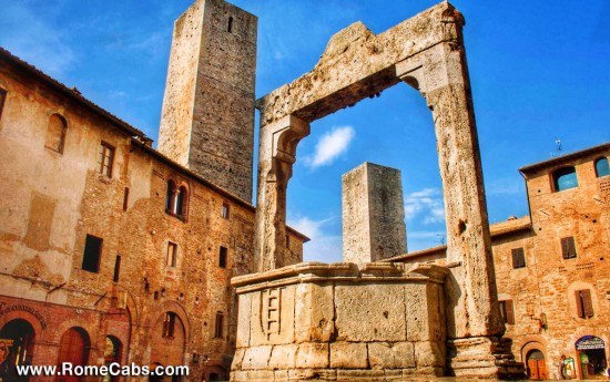Sightseeing Transfer Rome Florence with tour in San Gimignano - Piazza della Cisterna