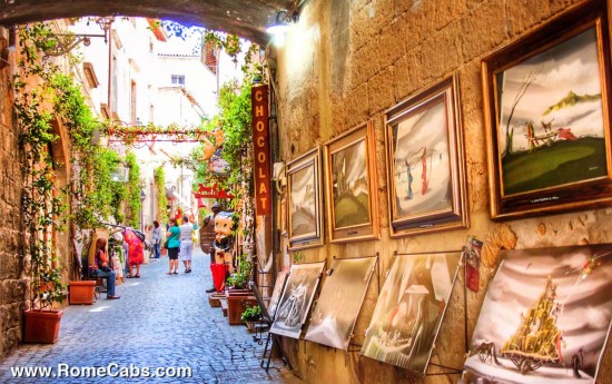 Limo Tours from Rome to Orvieto shops and art displays