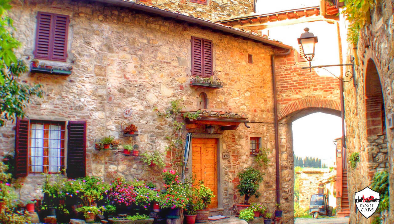 Montefioralle Chianti Romantic villages in Tuscany you can visit from Rome Tuscany Tours in limo