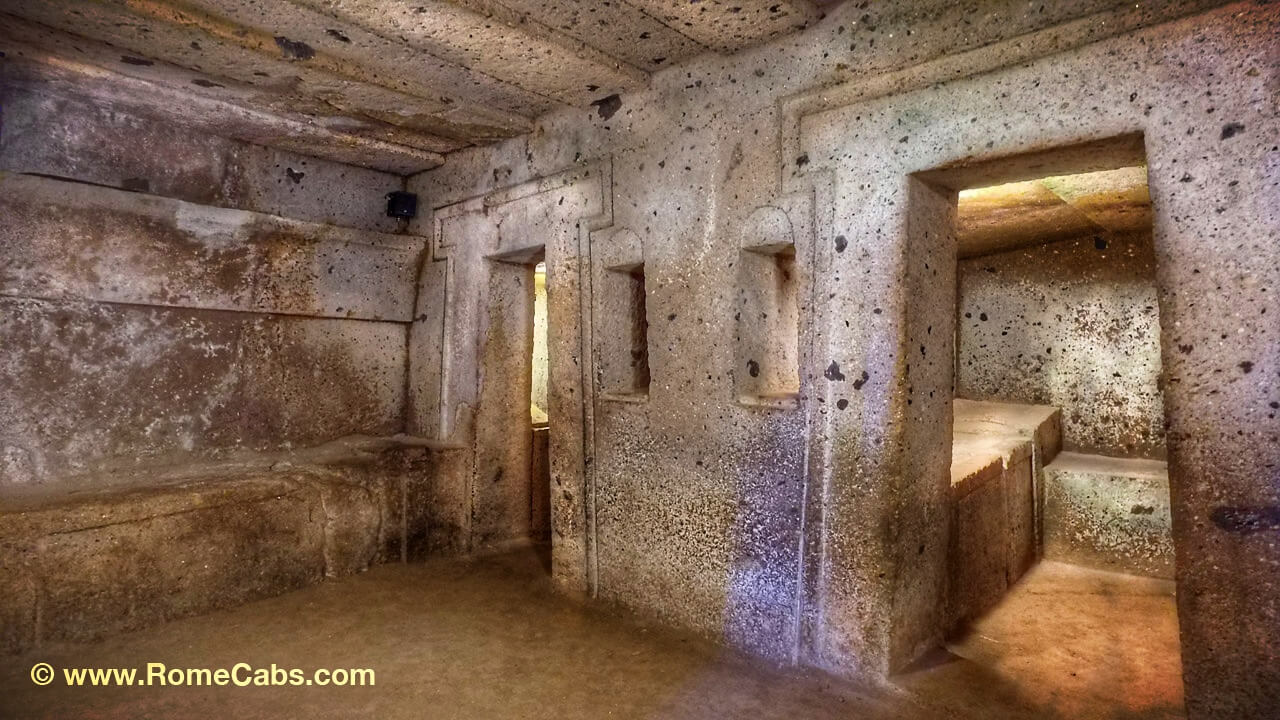 Tomb of the Capitals Etruscan Necropolis in Cerveteri day trips from Rome Cabs RomeCabs luxury tours