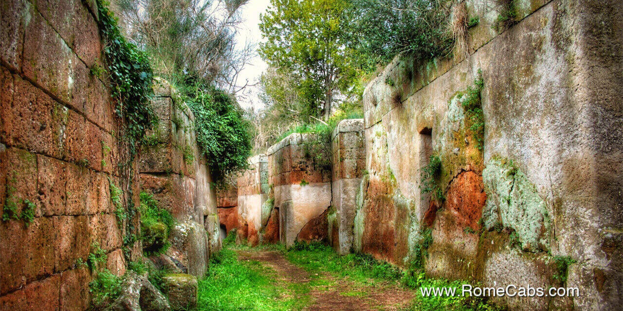Day Tour from Rome to Ostia Antica and Cerveteri Etruscan tombs tours from Rome in limo Civitavecchia private excursions