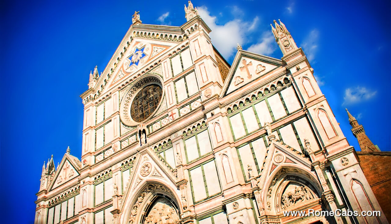 Day tours from Rome to Florence Shore Excursions from Livorno_Basilica Santa Croce_RomeCabs Italy Private Excursions