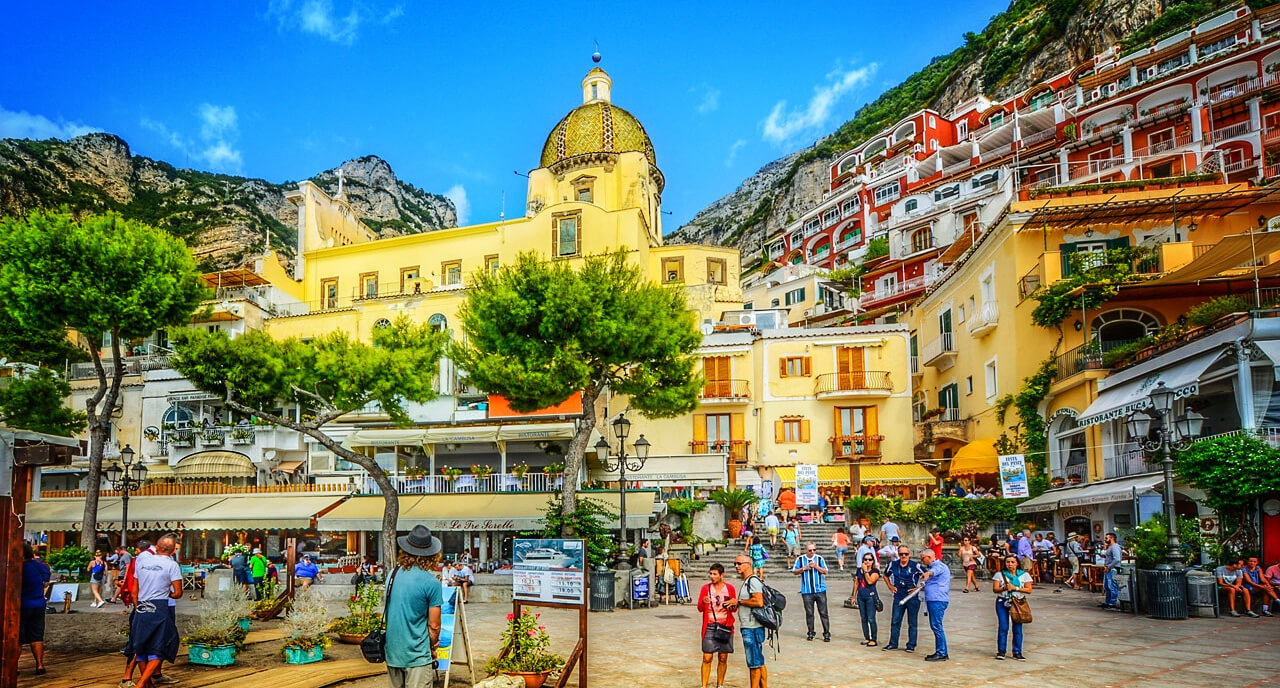 Positano Amalfi Coast shore excursions from Naples cruise tours with RomeCabs