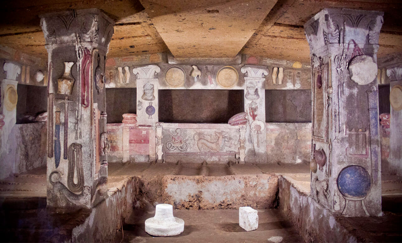 Cerveteri Necropolis Tomb of Reliefs 7 Top Ancient Roman Etruscan Sites to visit from Rome private tours