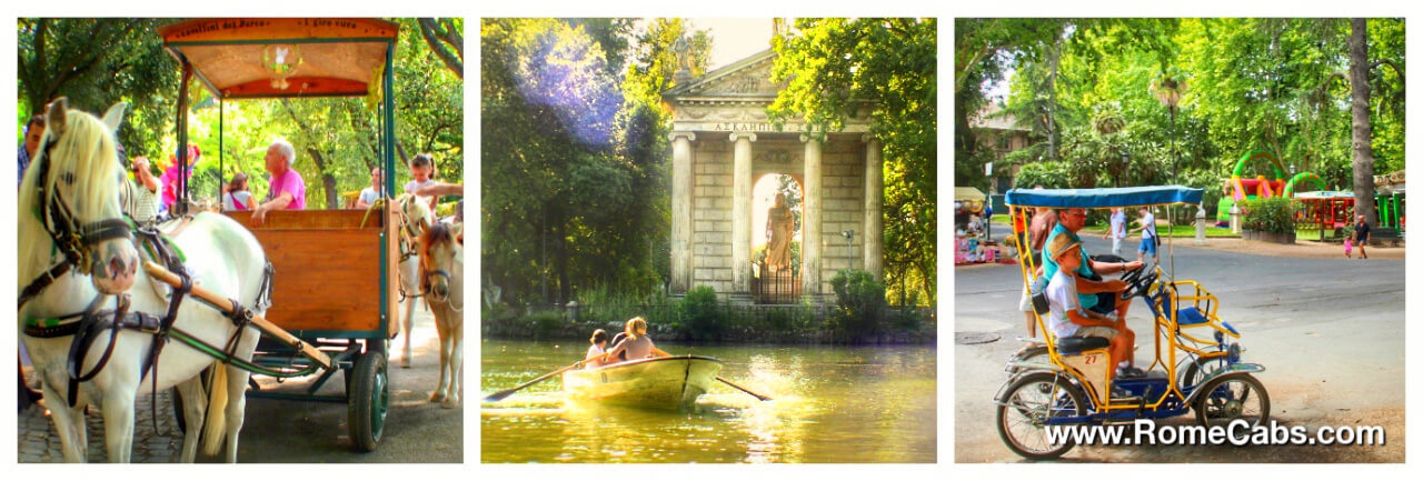 Borghese Gardens in Spring in Rome during Easter