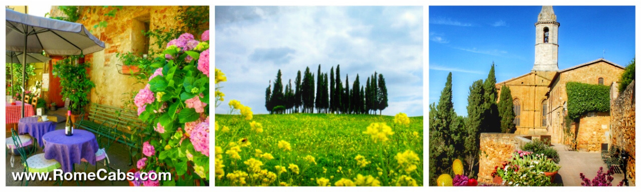 Spring in Tuscany Pienza Montepulciano Tours from Rome in limo RomeCabs