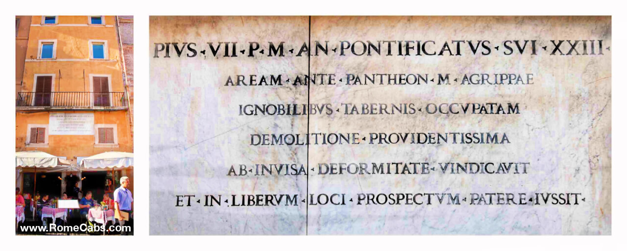 10 things about the Pantheon you didn't know_Papal Sign in Piazza della Rotonda