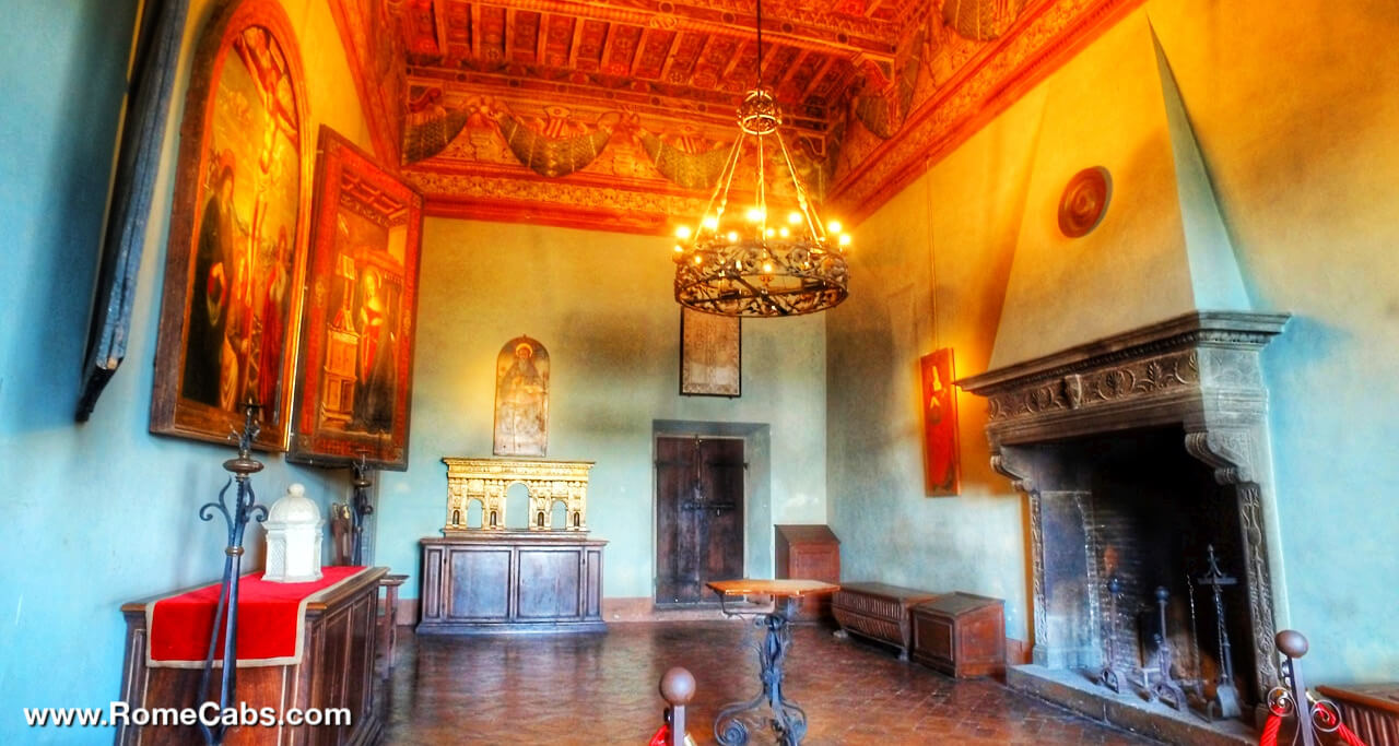 Medieval rooms Castle Tour to Bracciano 10 reasons to visit Bracciano Orsini Odescalchi Castle from Rome in limo