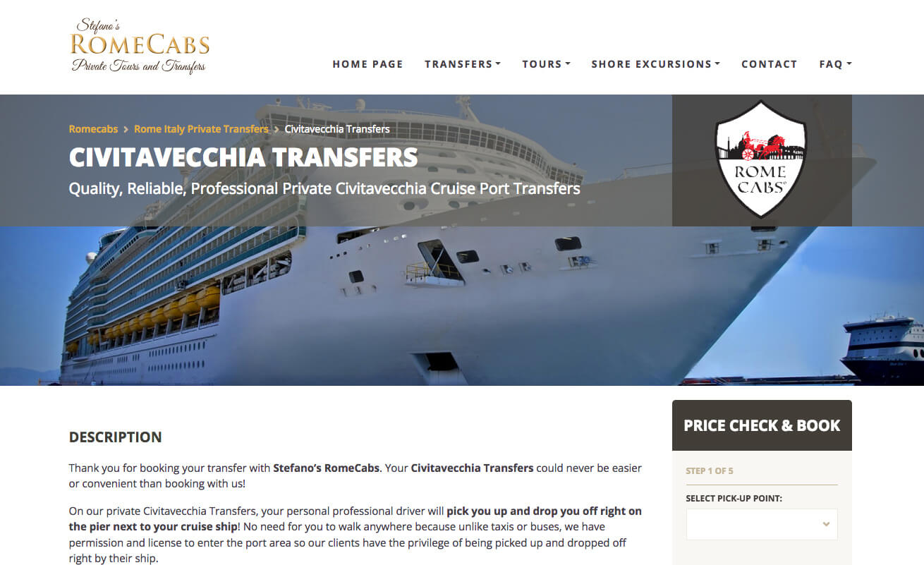 How to book a Civitavecchia Transfer RomeCabs