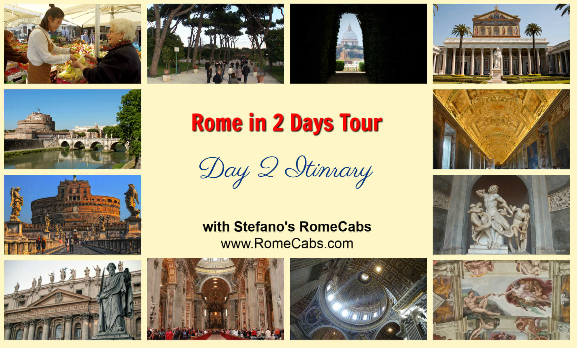 Rome in 2 Days Tour in limo RomeCabs Private Italy Tours