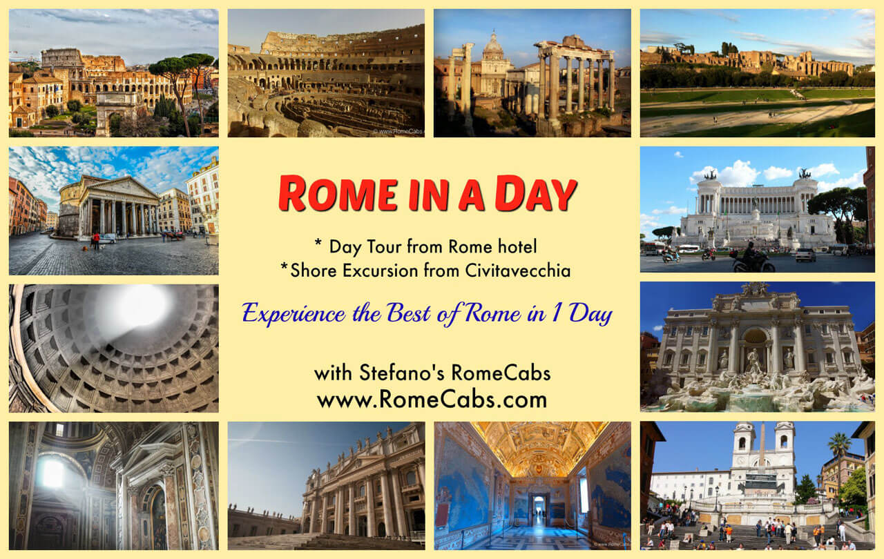 Rome in a Day Tour Shore Excursion from Civitavecchia Post Cruise Tours with RomeCabs