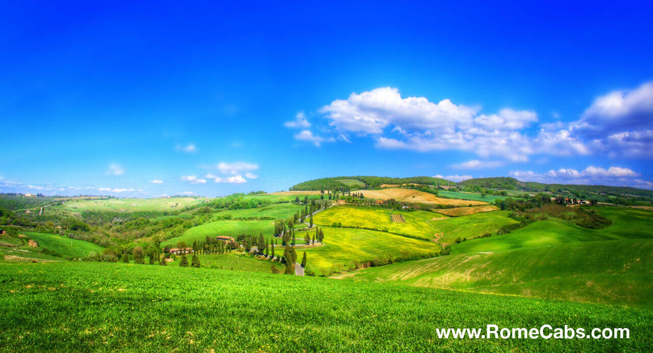 Valley of Paradise Tuscany Tour to Montichiello windy road