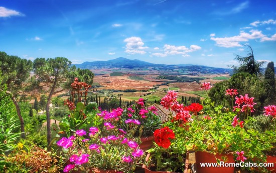 Tuscany Tours to Pienza views of Val d'Orcia in Spring