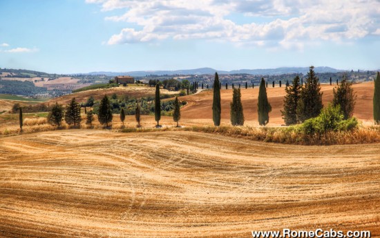 Val d'Orcia (Valley of Orcia) -  Valley of Paradise Tuscany Tours in the summer 