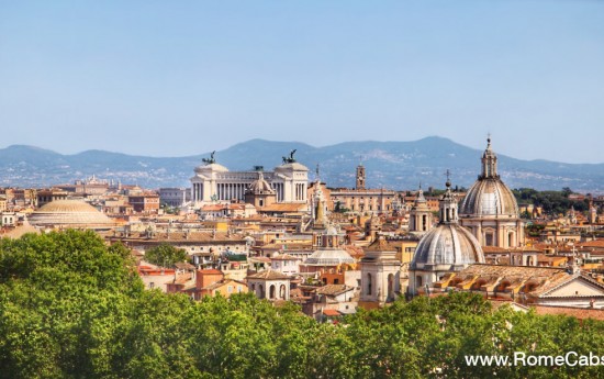 Janiculum Hill view of Rome in a Day on a Sunday Tour for cruisers