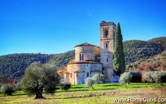 Sant'Antimo Abbey Wine Tasting Tours in Tuscany from Rome limo tours