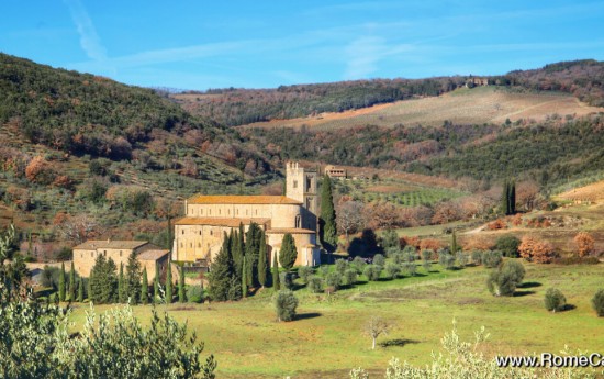 Sant'Antimo Abbey Tucany wine tours from Rome limo tours