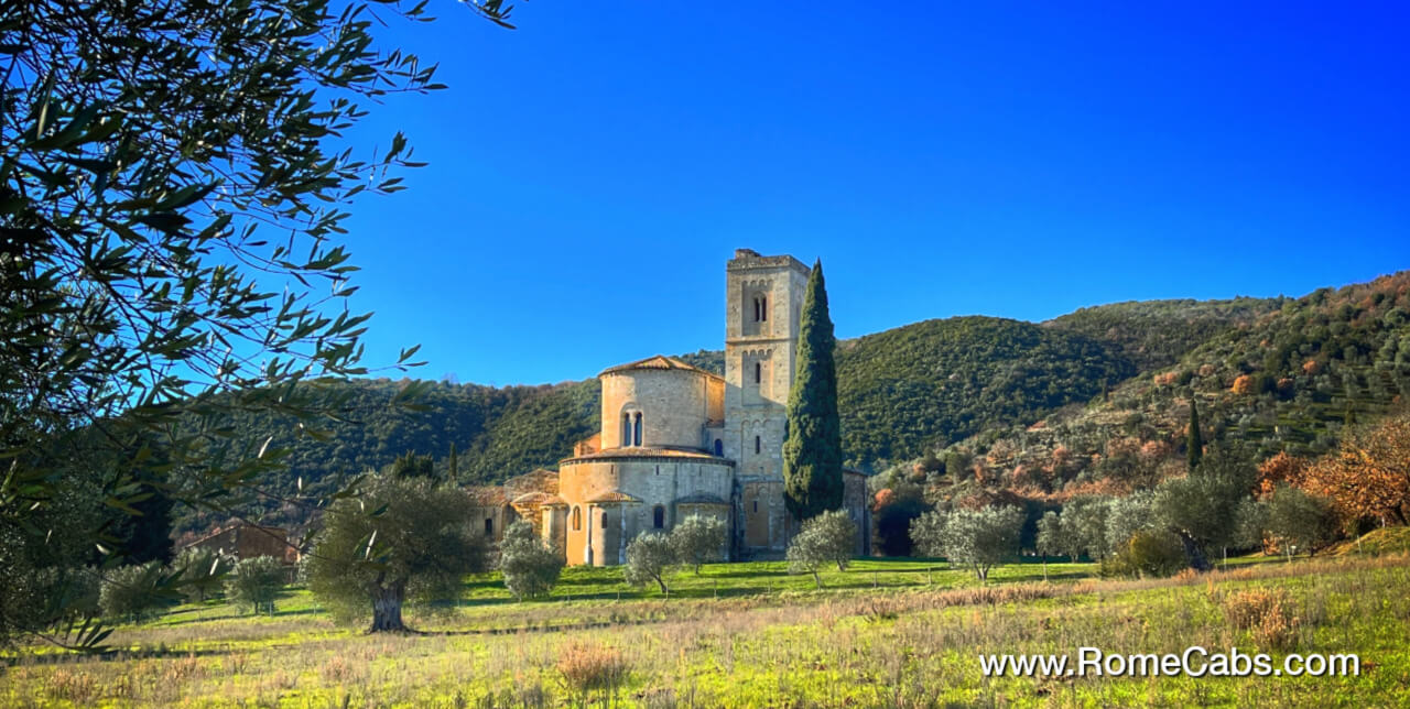 Sant Antimo Abbey Montalcino Tuscany Wine Tour from Rome