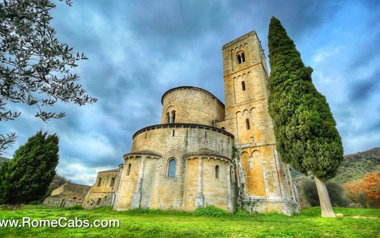 Sant'Antimo Abbey Montalcino Tuscany Wine Tour from Rome