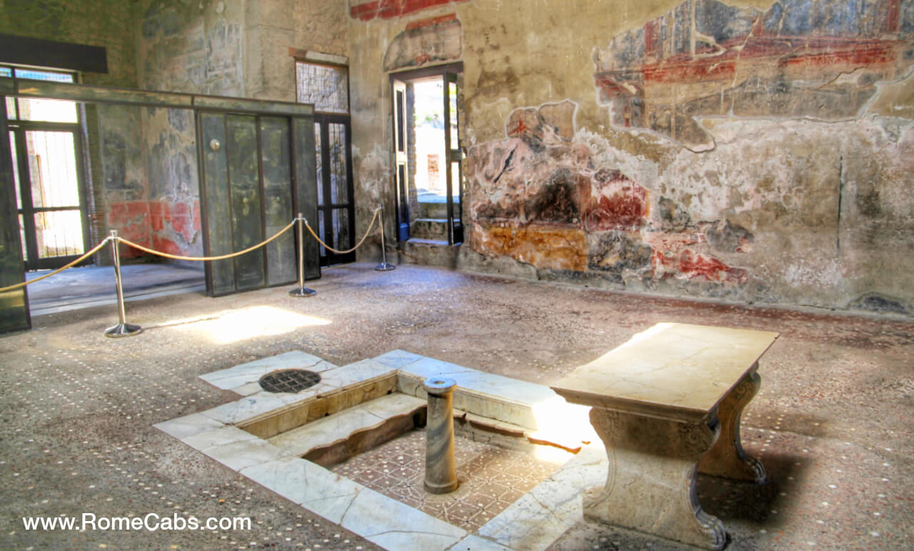 House of the Wooden Partition in Herculaneum tours from Rome