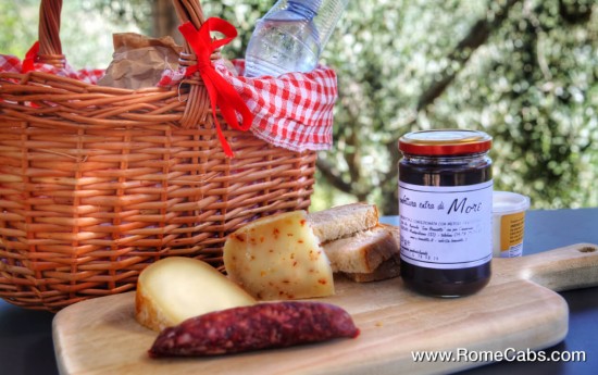 picnic with a view on a cheese farm in Montepulciano Tuscany Tour from Rome