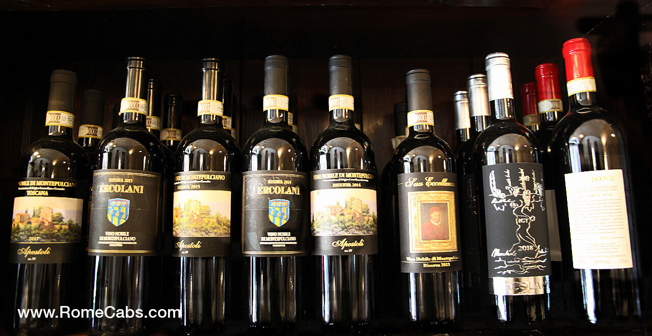 Vino Nobile di  Montepulciano Tuscany Wine Tasting Tours from Rome Limousine tours RomeCabs