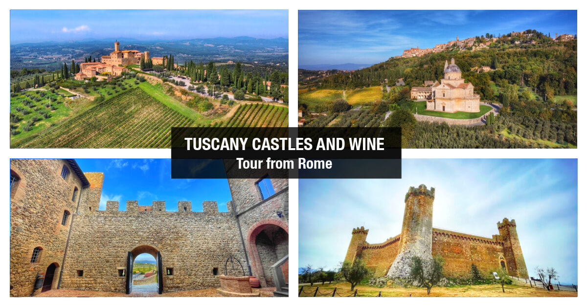 Tuscany Castles and Win Tour from Rome Cabs