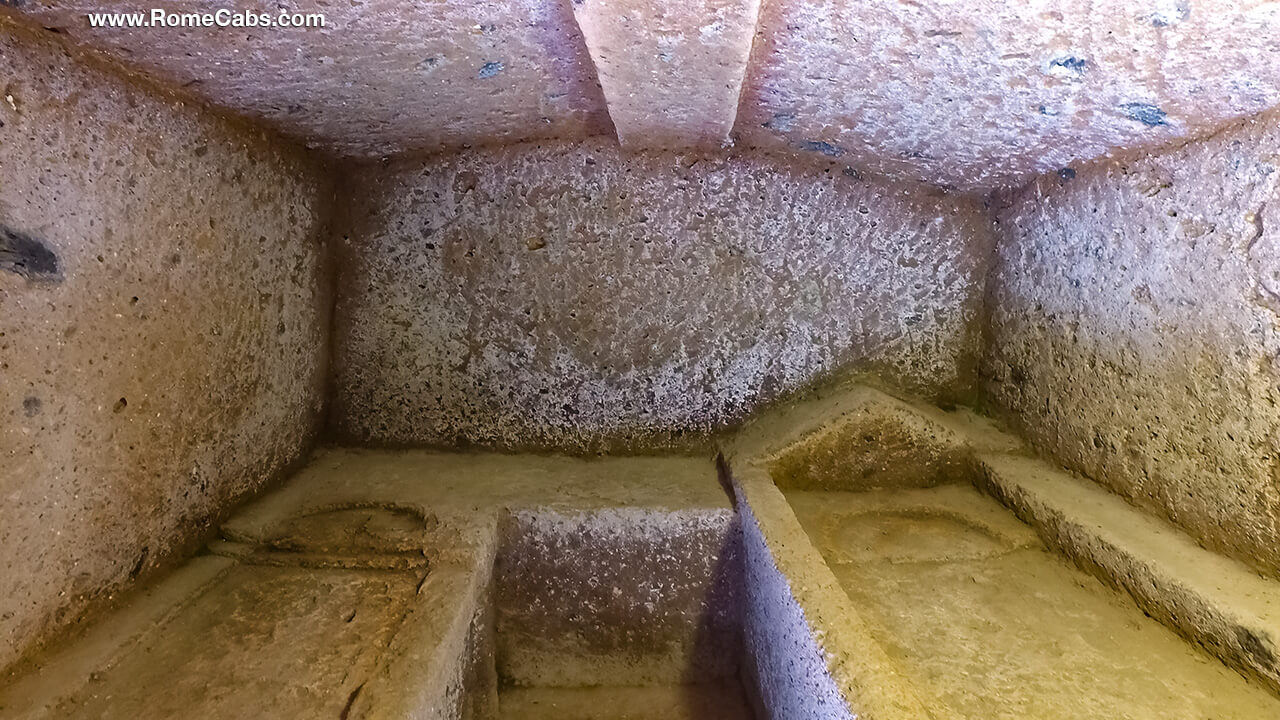 History of Etruscan Sarcophagus Funerary Beds in Cerveteri Tours from Rome cruise port