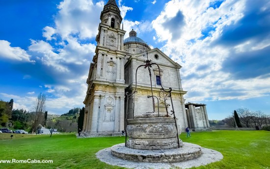 Temple of San Biagio in Montepulciano Tuscany Tours from Rome Cabs