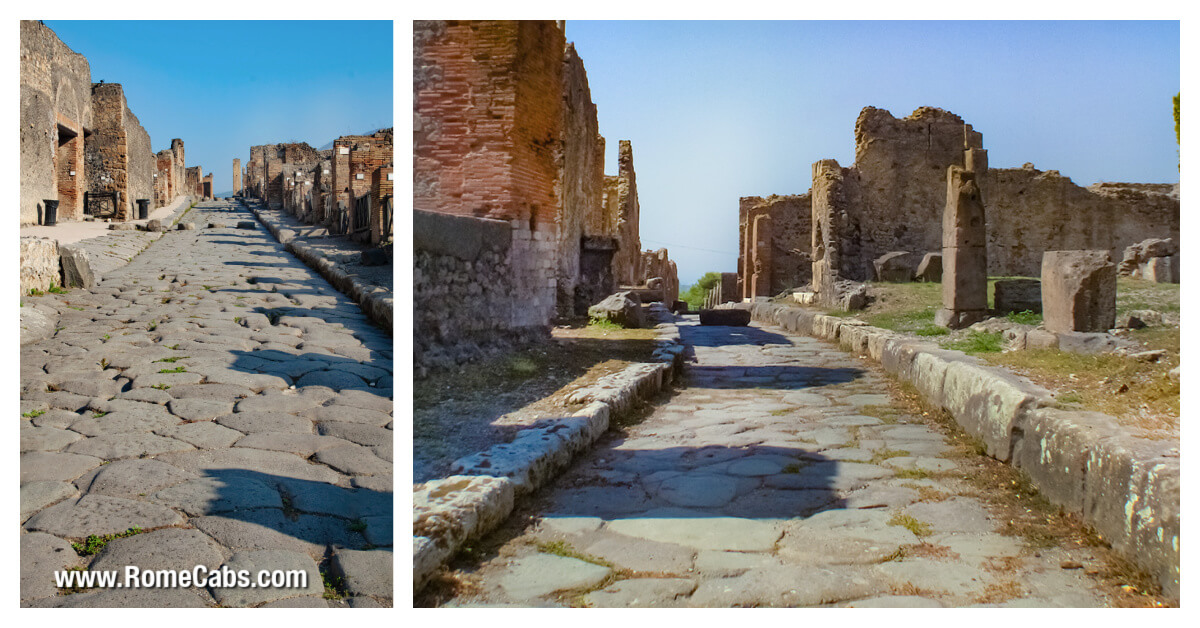 Ancient Roman Roads in Pompeii day trips from Rome to Amalfi Coast