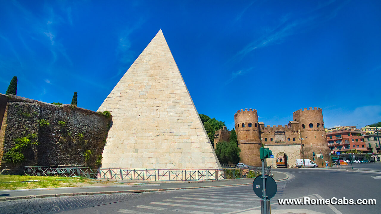 Via Ostiense Pyramid of Rome day tours from Civitavecchia