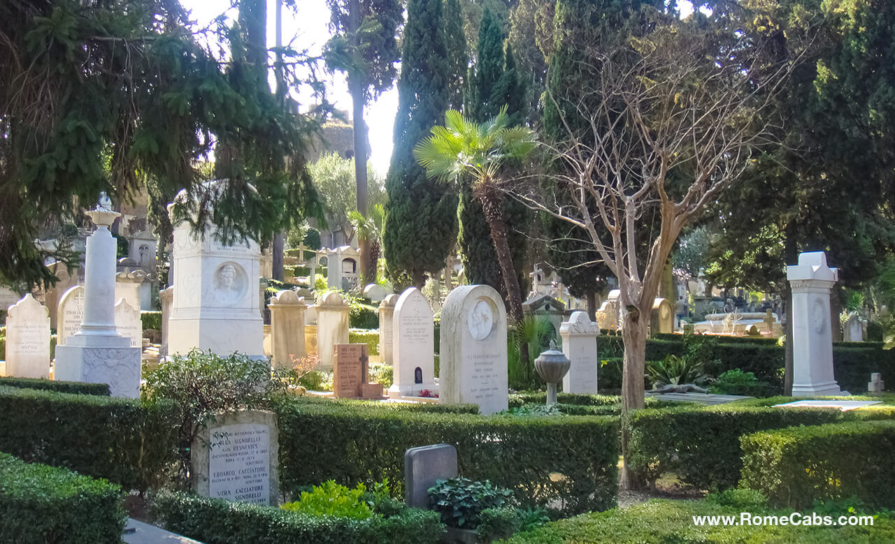 Via Ostiense Protestant Cemetery in Rome private tours from Civitavecchia