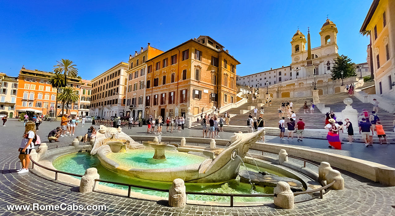 Spanish Steps Civitavecchia post cruise tours to Rome in limo